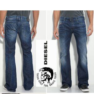 Diesel Zathan Bootcut Jeans Mens Size 36 Blue Faded Italian Denim